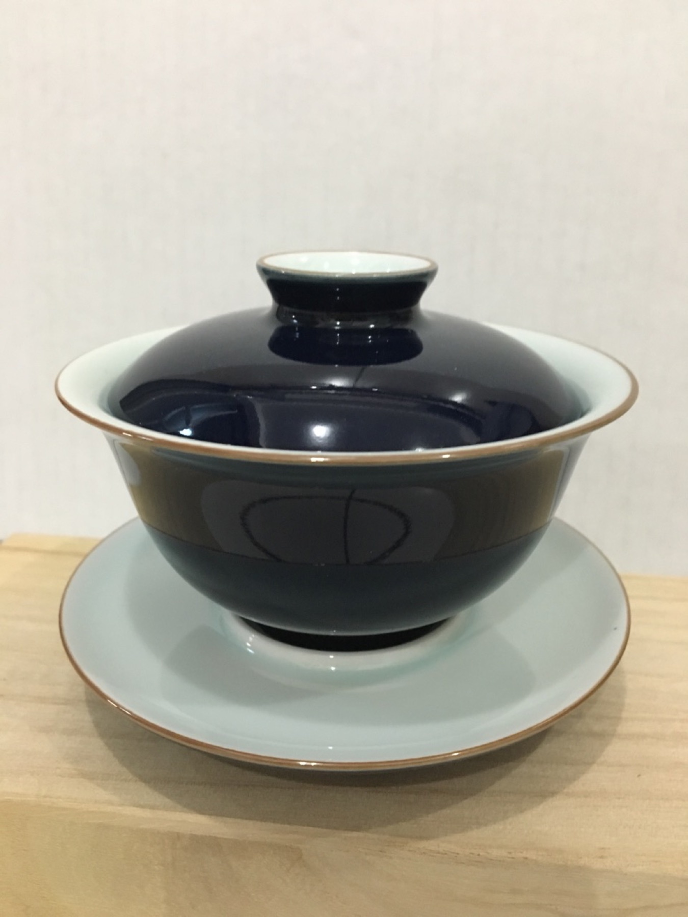 正面青黑盖碗套组